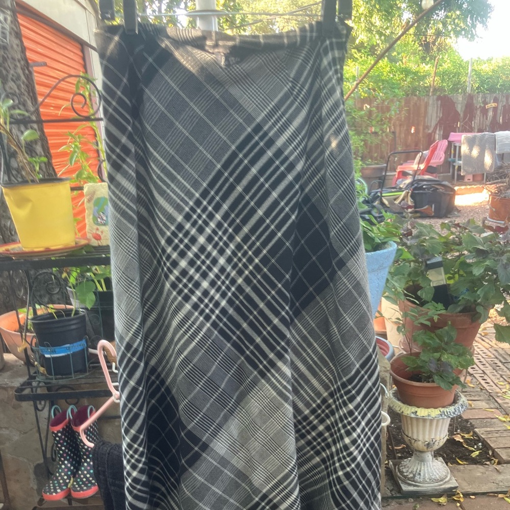 Plaid Black and White Women's Skirt